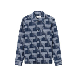 Les Deux Layton Denim Jacquard Overshirt Les Deux Layton Denim Jacquard Overshirt